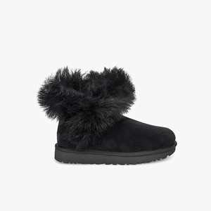 Ugg Classic Fluff Pin Mini Women Classic Boots Black (7269KJPEO)